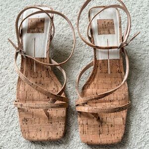 Dolce Vita Baylor Natural Cork Kitten Heel Women's Sandals Size 7